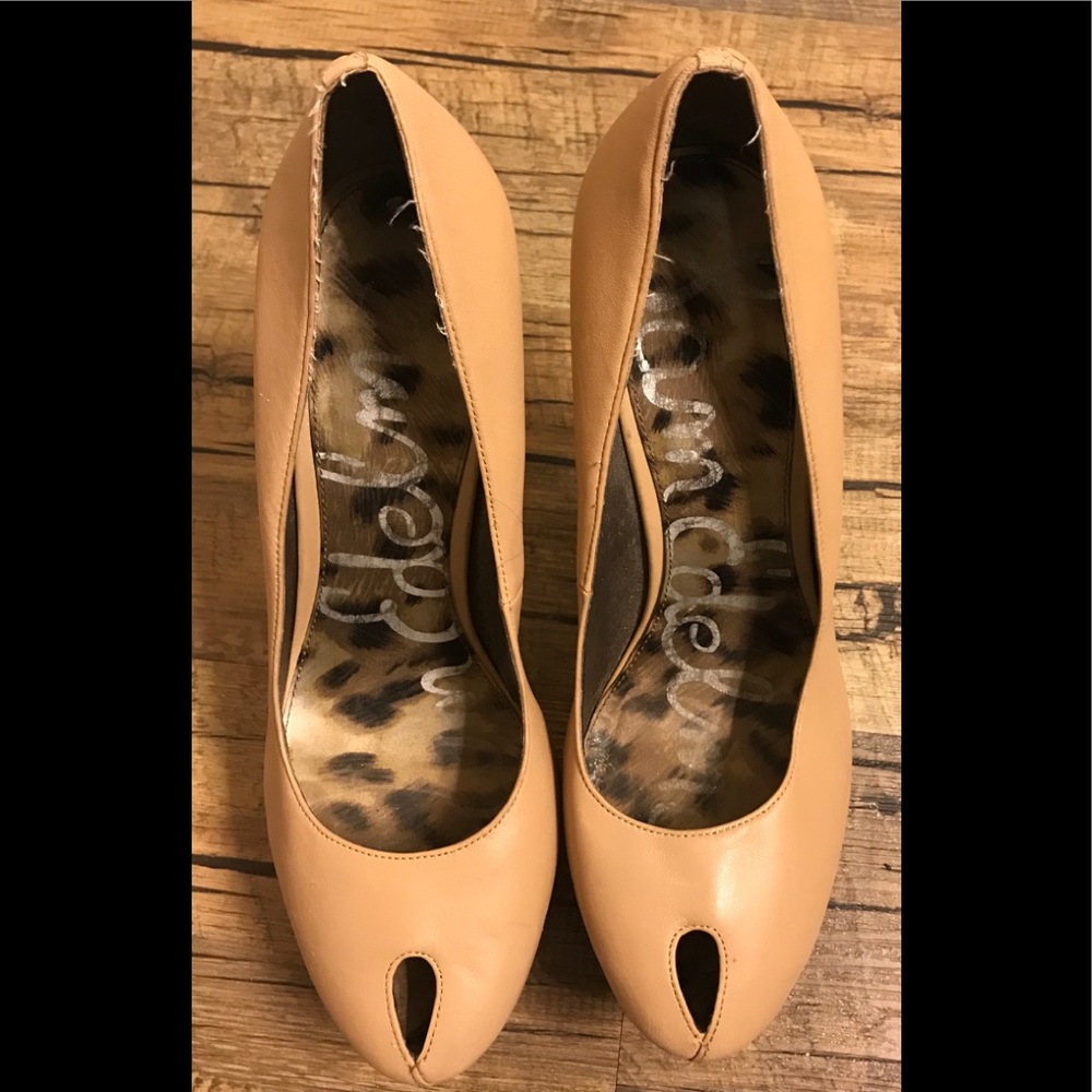 “ Sam Edelman”  8 1/2 Nude leather platform Heel - Picture 2 of 7